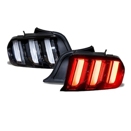 Renegade Tail Light With Sequential Turn Signal Glossy Black / Clear CTRNG0636-GBC